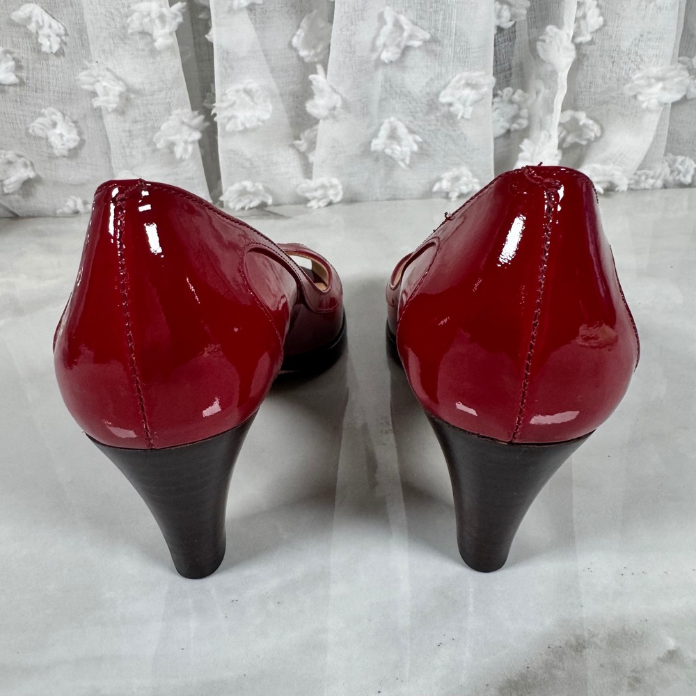 Cole Haan Nike Air Red Patent Leather Peep Toe Pumps Heels Size 6B - Picture 6 of 12